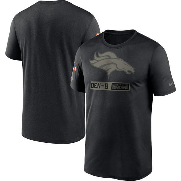 Men's Denver Broncos 2020 Black Salute To Service Performance NFL T-Shirt